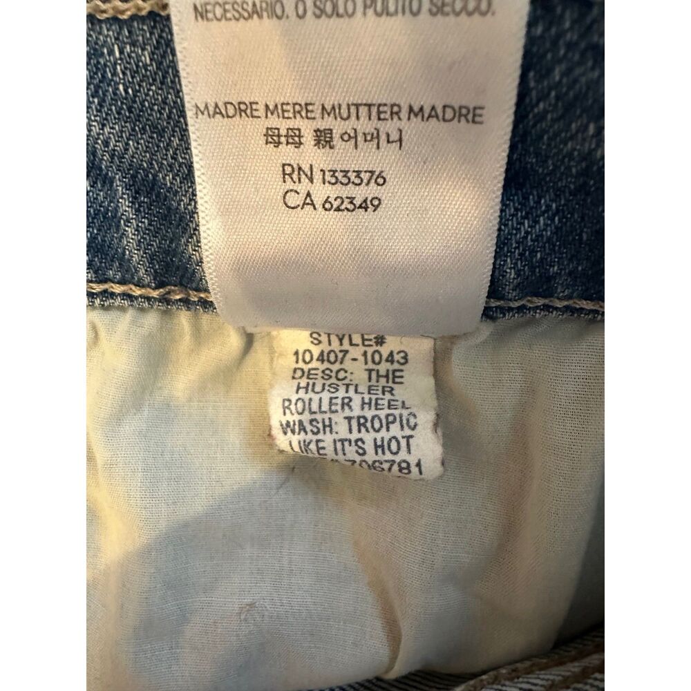 MOTHER  The Hustler Roller Heel High Waist Flare Jeans Tropic Like It's Hot 34 - Picture 8 of 10